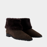 Fold Down Ankle Boots - TOTEME - Leather - Brown