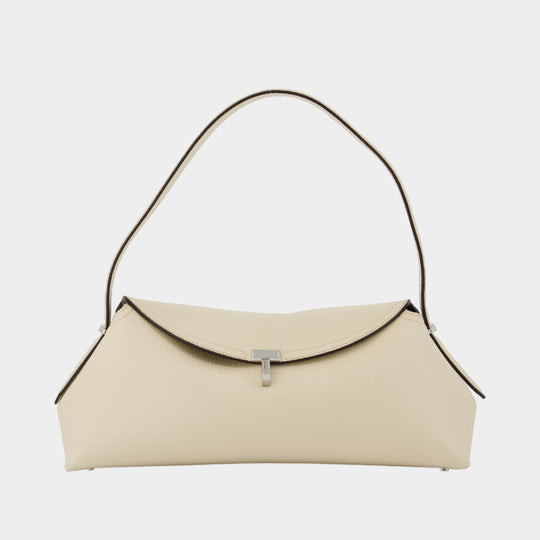 T-Lock Shoulder Bag - TOTEME - Leather - White