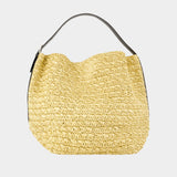 Belted Raffia Shopper Bag - TOTEME - Raffia - Beige