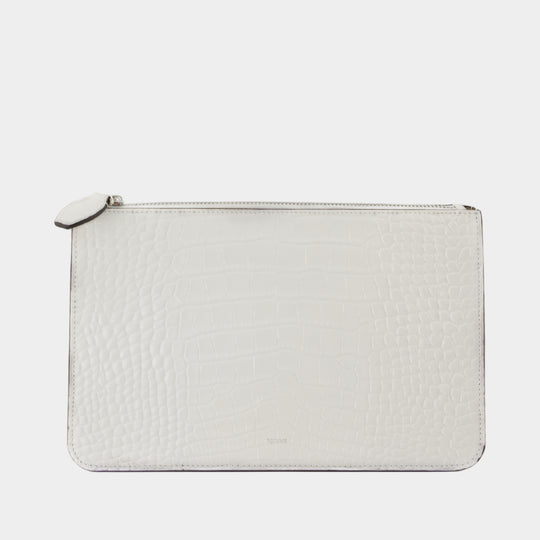Threefold Clutch - TOTEME - Leather - White