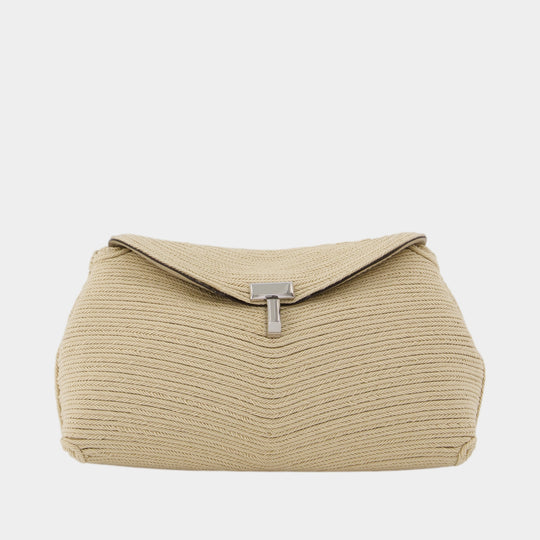 Mini T-Lock Rope Clutch - TOTEME - Canvas - Beige