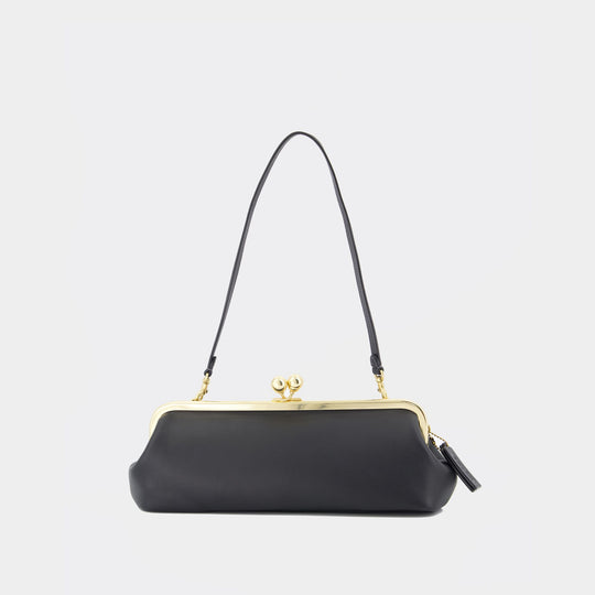 Kisslock Frame 30 Shoulder Bag - Coach - Leather - Black