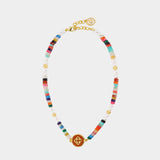 Multi Bead Necklace - Casablanca - Metal - Multicolor