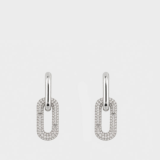 Pop J Marc Pave Drop Earrings - Marc Jacobs - Metal - Silver