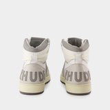 Rhecess Hi Sneakers - Rhude - Leather - White/Grey