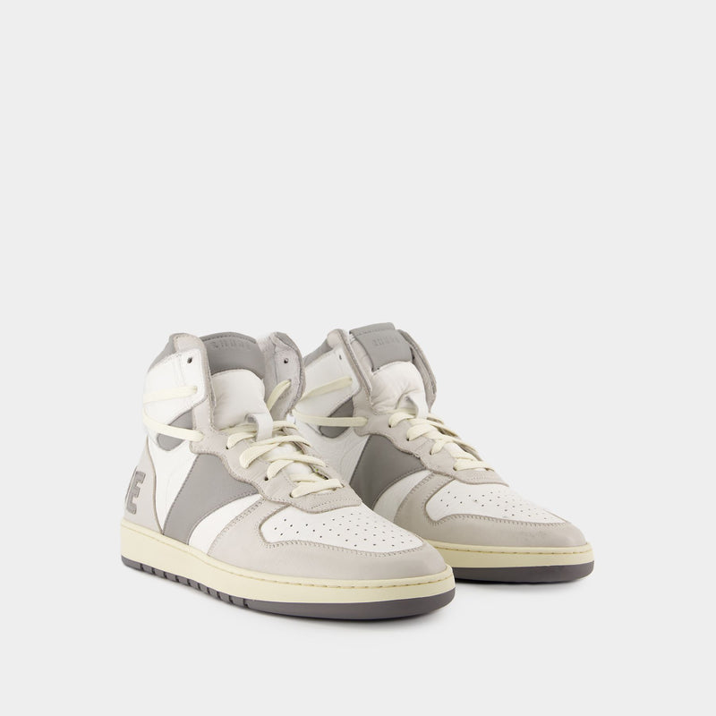 Rhecess Hi Sneakers - Rhude - Leather - White/Grey