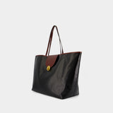 Large Tote Bag - Versace - Leather - Black