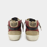 Mid Star Sneakers - Golden Goose Deluxe Brand - Leather - Burgundy