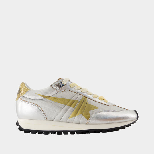 Running Marathon Sneakers - Golden Goose Deluxe Brand - Leather - Silver