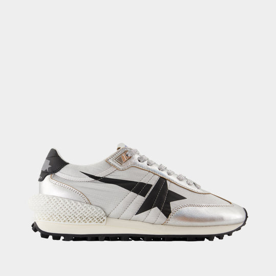 Running Marathon Sneakers - Golden Goose Deluxe Brand - Leather - Silver