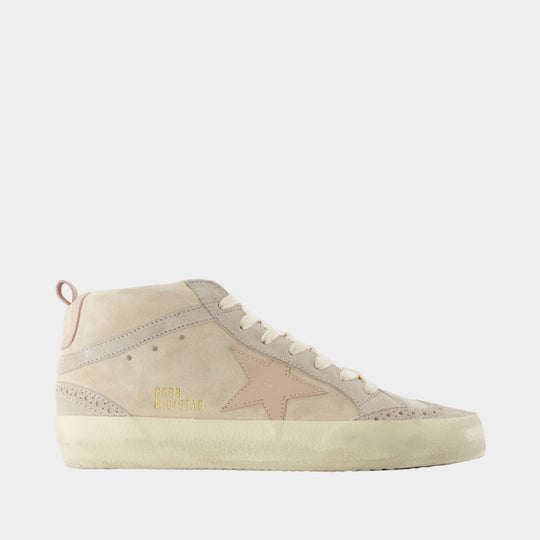 Mid Star Sneakers - Golden Goose Deluxe Brand - Leather - Beige