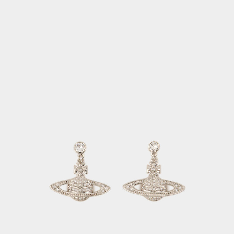 Mini Bas Relief Drop Earrings - Vivienne Westwood - Metal - Grey