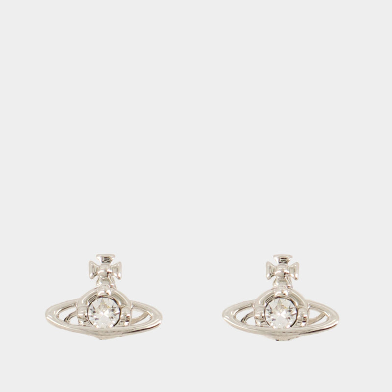 Nano Solitaire Earrings - Vivienne Westwood - Metal - Grey