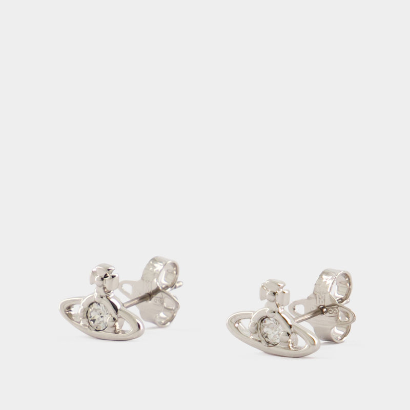 Nano Solitaire Earrings - Vivienne Westwood - Metal - Grey