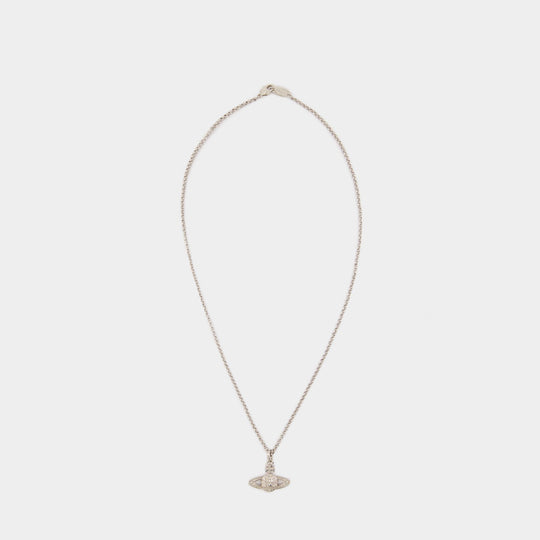 Man. Mini Bas Relief Orb Necklace- Vivienne Westwood - Metal - Grey