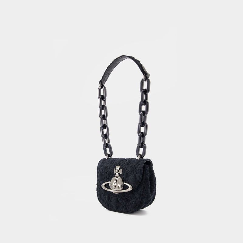 Jodie Saddle Shoulder Bag - Vivienne Westwood - Cotton - Black