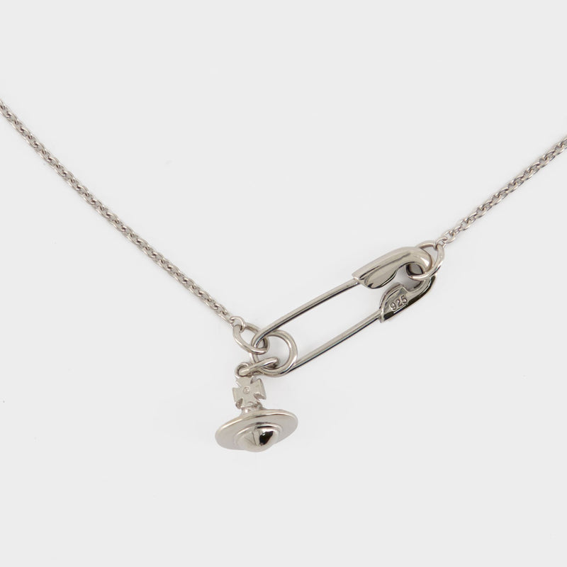 Safety Pin Necklace - Vivienne Westwood - Silver - Grey