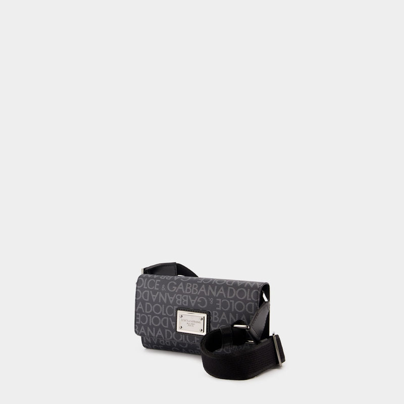 Coated Jacquard Crossbody - Dolce&Gabbana - Cotton - Black