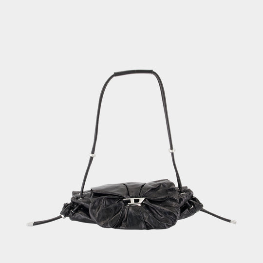 Scrunch-D Small Shoulder Bag - DIESEL - Leather - Black