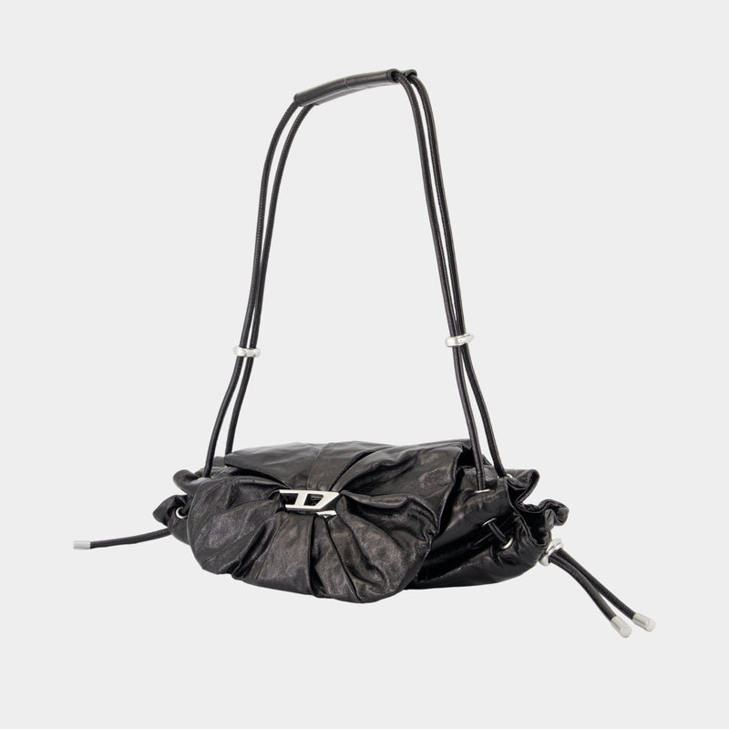 Scrunch-D Small Shoulder Bag - DIESEL - Leather - Black