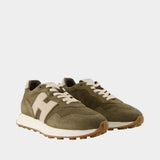 H601 Allacciato H Patch Sneakers - Hogan - Leather - Green