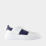 H Stripes Sneakers - Hogan - Leather - White