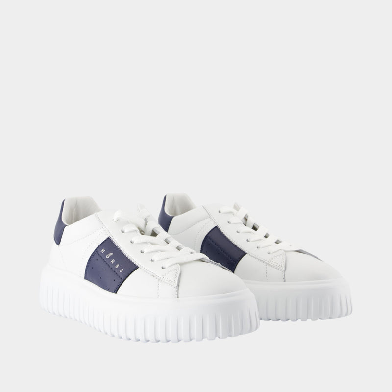 H Stripes Sneakers - Hogan - Leather - White