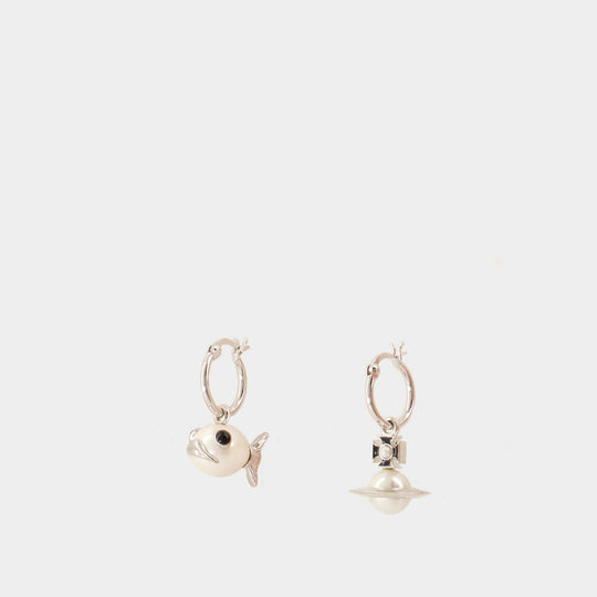 Luzie Earrings - Vivienne Westwood - Brass - Silvered