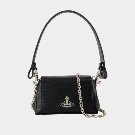 Hazel Small Shoulder Bag - Vivienne Westwood - Leather - Black