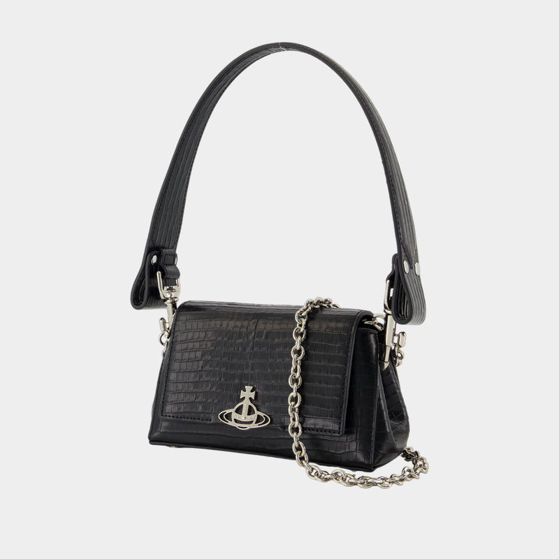 Hazel Small Shoulder Bag - Vivienne Westwood - Leather - Black