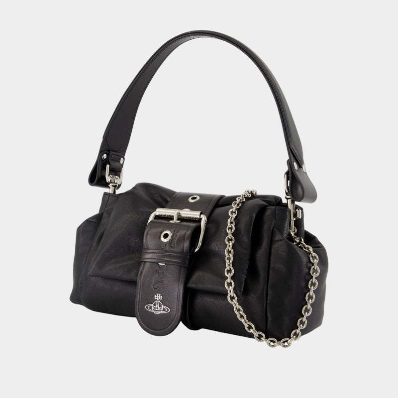Hazel Treasure Shoulder Bag - Vivienne Westwood - Leather - Black
