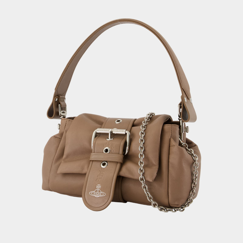 Hazel Treasure Shoulder Bag - Vivienne Westwood - Leather - Grey/Brown
