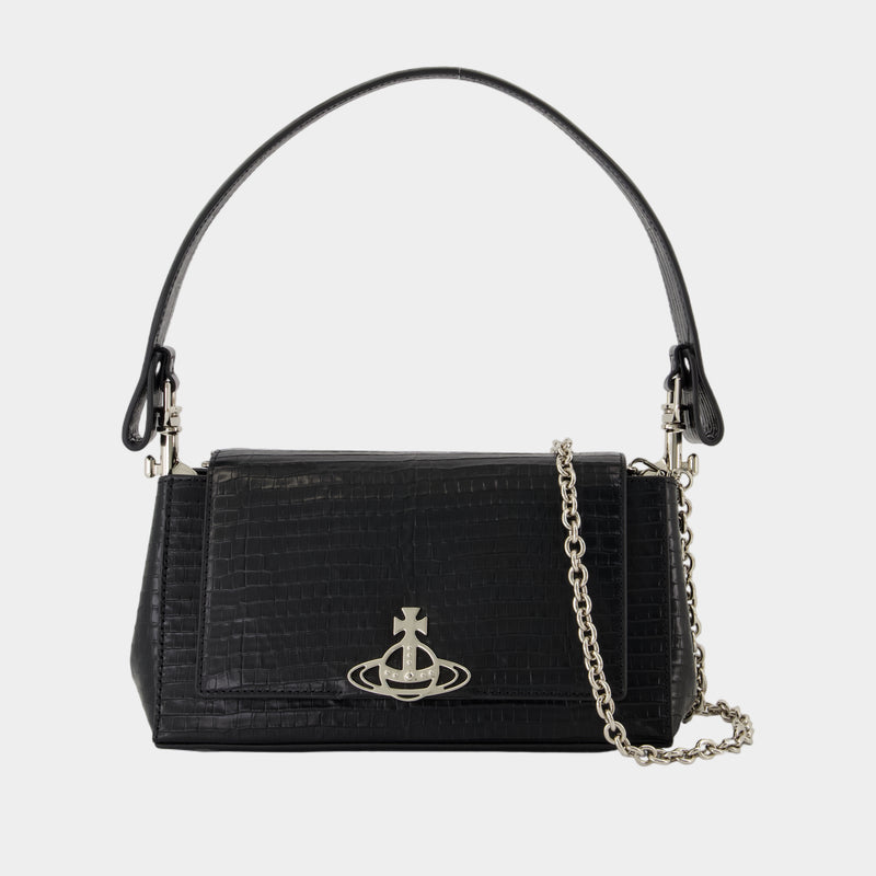Hazel Medium Shoulder Bag - Vivienne Westwood - Leather - Black