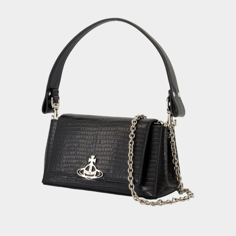 Hazel Medium Shoulder Bag - Vivienne Westwood - Leather - Black