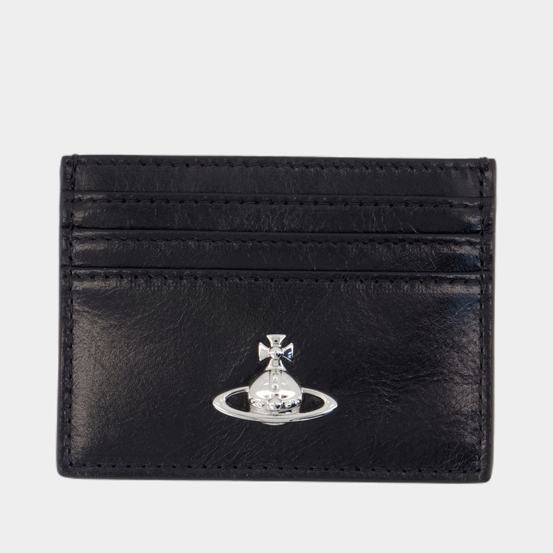 Flat Card Holder - Vivienne Westwood - Leather - Black