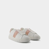 Sneakers - Versace - Cotton - White/Pink