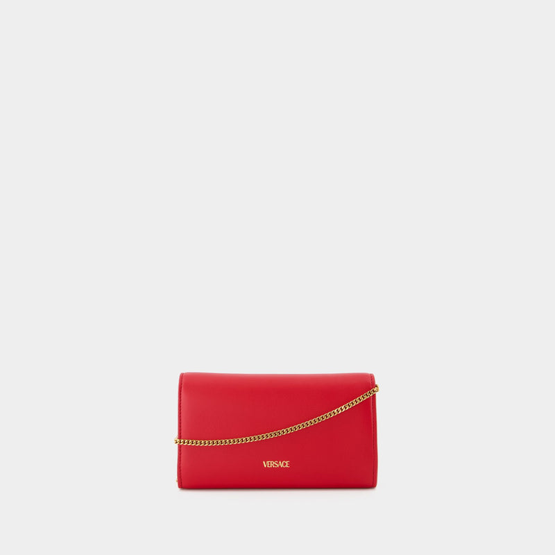 Medusa 95 Wallet On Chain - Versace - Leather - Red