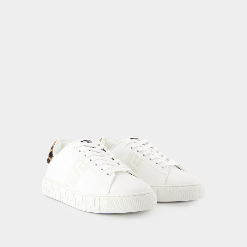 La Greca Sneakers - Versace - Canvas - White