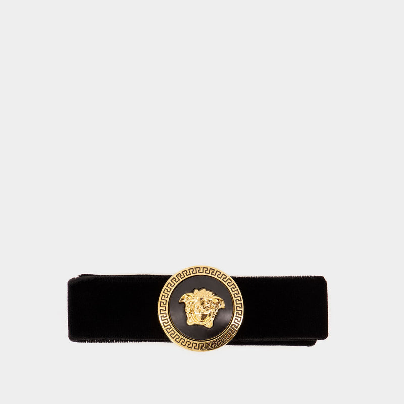 Plain Velvet Tv Ribbon Tassel Hair Clips - Versace - Others - Black