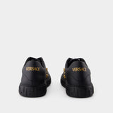 Sneakers - Versace - Leather - Black