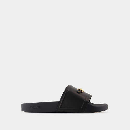 Sandals - Versace - Leather - Black