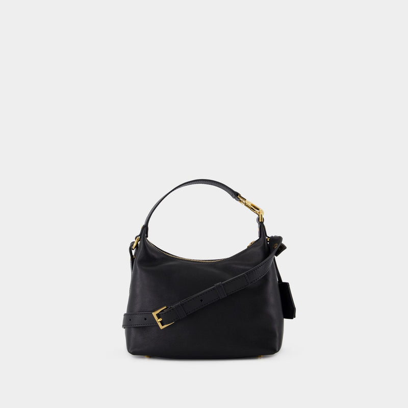 Hobo Shoulder Bag - Versace - Leather - Black