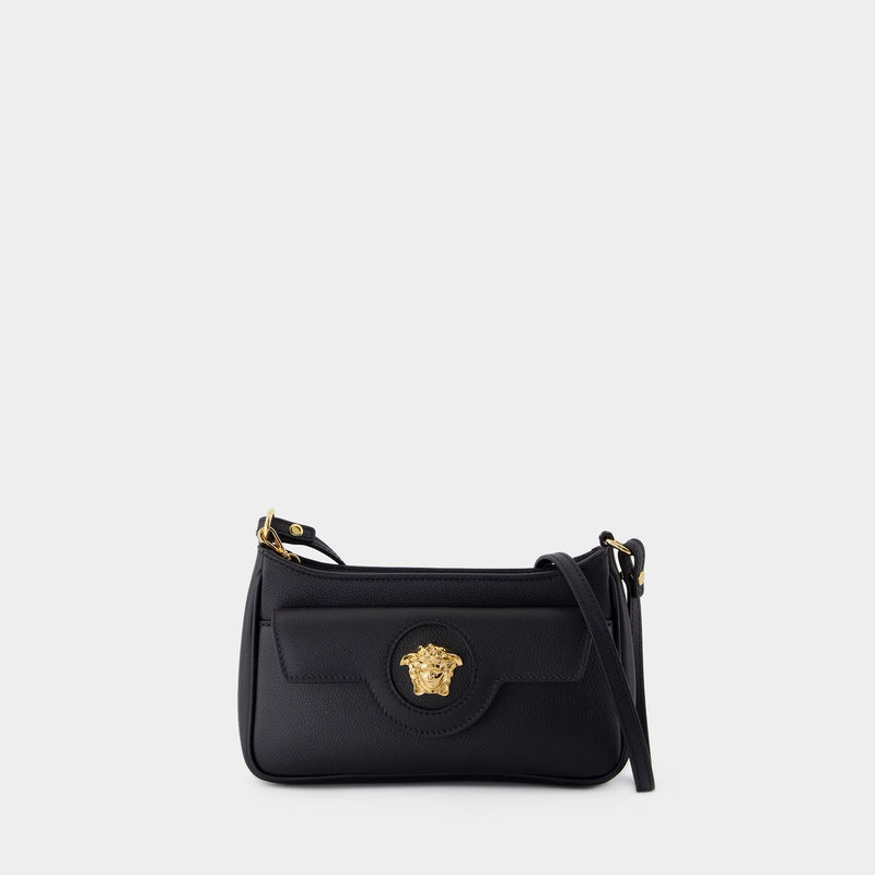 Mini Vitello Shoulder Bag - Versace - Leather - Black