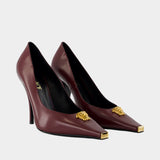 Pump T.105 Calf Leather - Versace - Leather - Burgundy