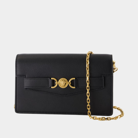 Wallet On Chain - Versace - Leather - Black
