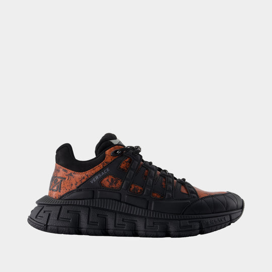 Sneakers - Versace - Leather - Black