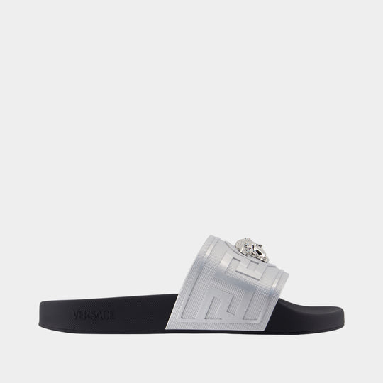 Sandals - Versace - Synthetic Leather - Silver