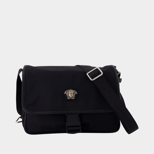 Messenger Crossbody - Versace - Nylon - Black