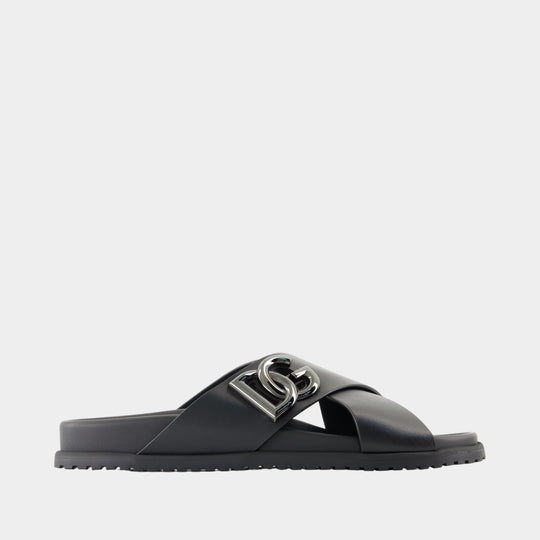 Casual sandals - Dolce&Gabbana - Leather - Black