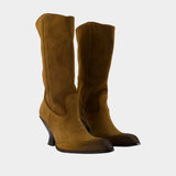 D-Luffy-75-Tube Ankle Boots - DIESEL - Leather - Khaki